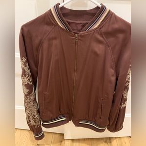American eagle embroidered bomber varsity jacket